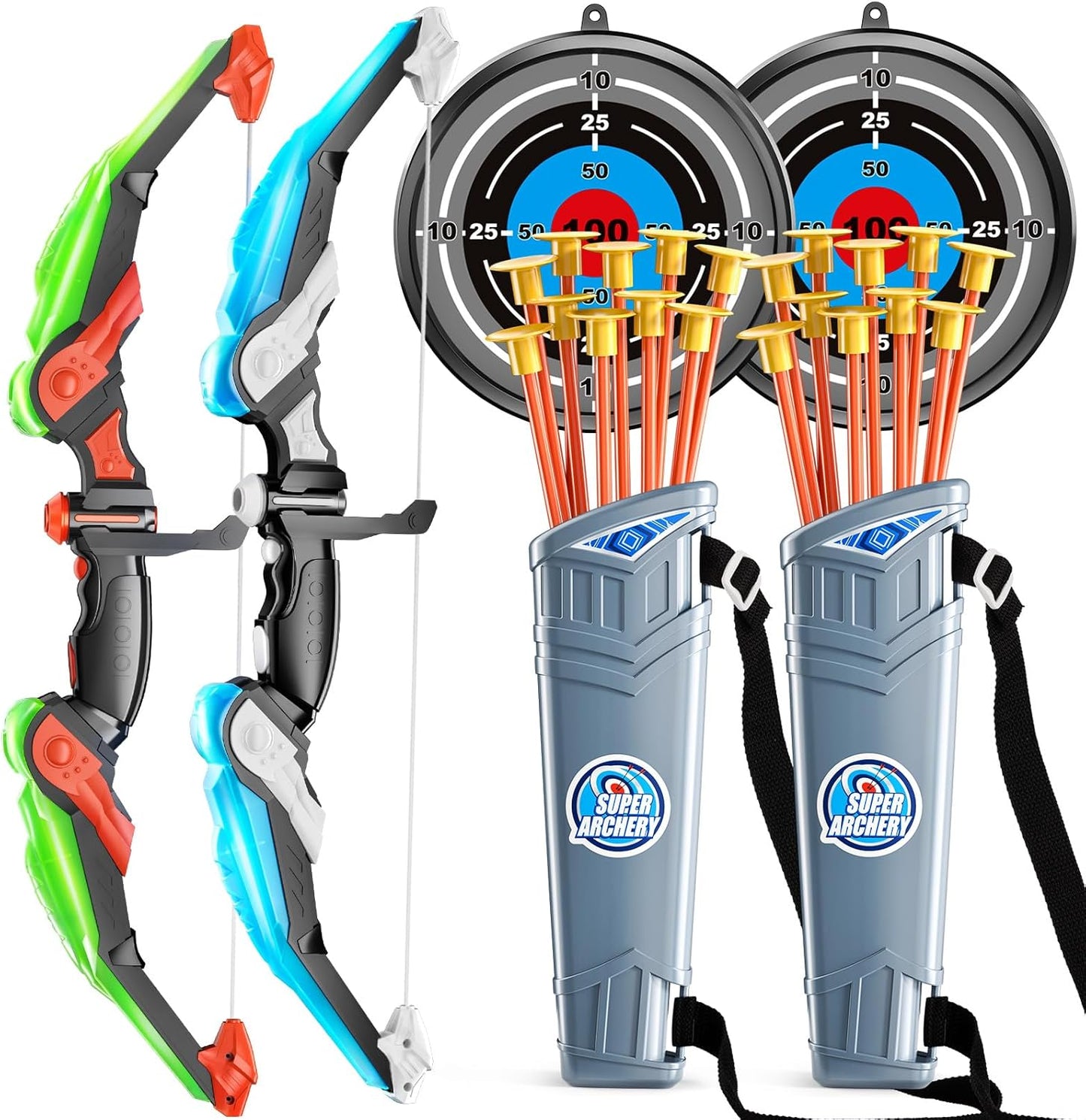TEMI Kids Archery Toy Set - LED Light Up Fun!