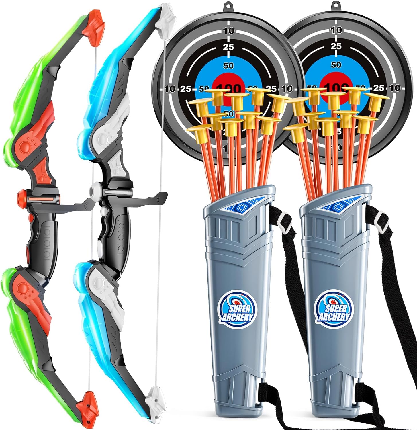 TEMI Kids Archery Toy Set - LED Light Up Fun!