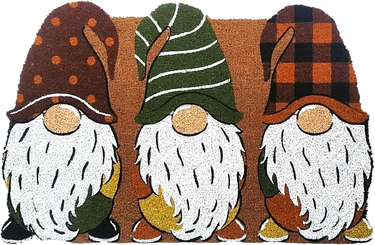 Briarwood Lane Fall Gnomes Medium Coir Doormat for Your Home