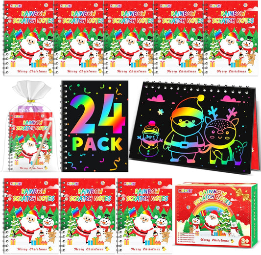 24 Pack Rainbow Scratch Notebook - Creative Kids Activity Set