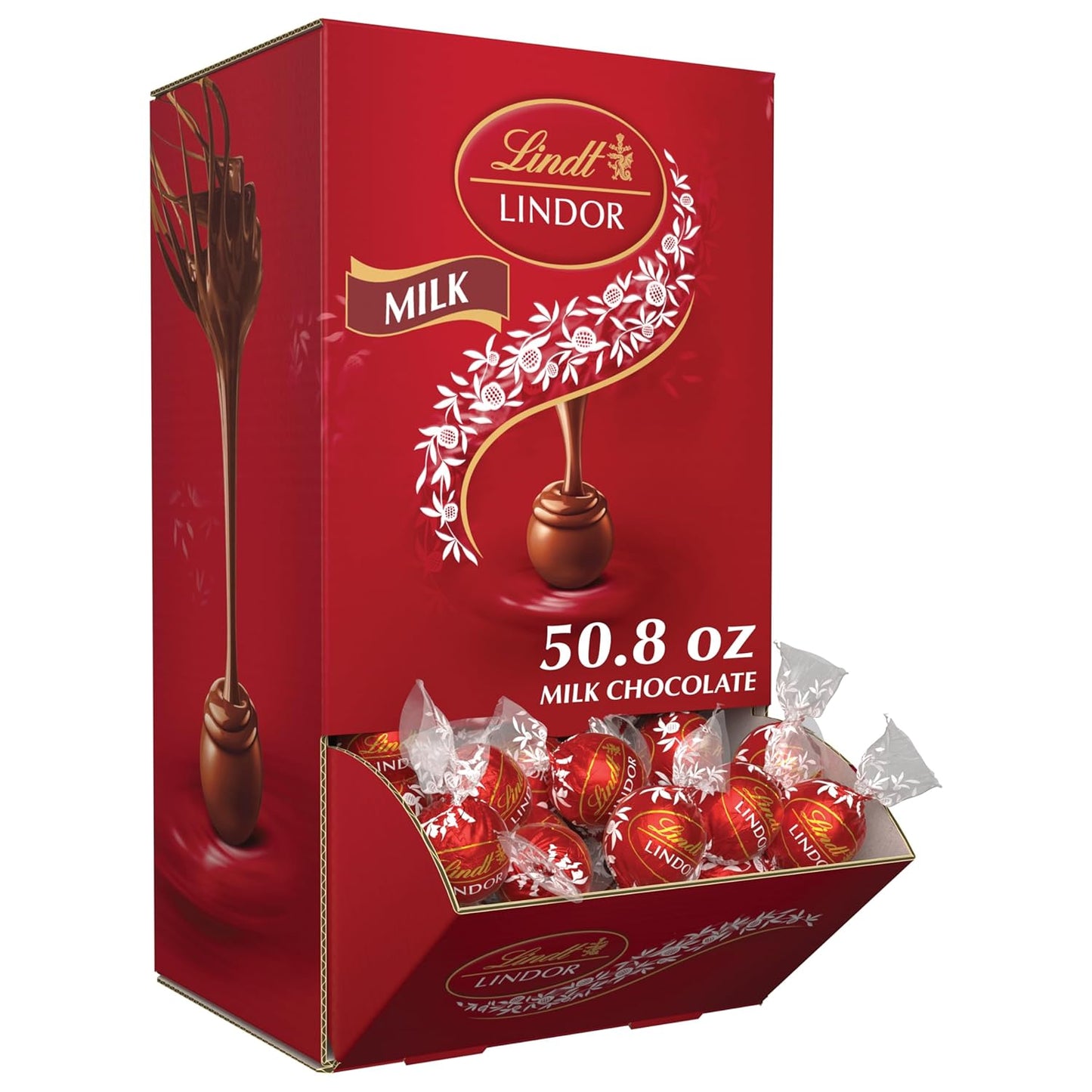 Lindt LINDOR Milk Chocolate Truffles with Smooth Center, 120 Count