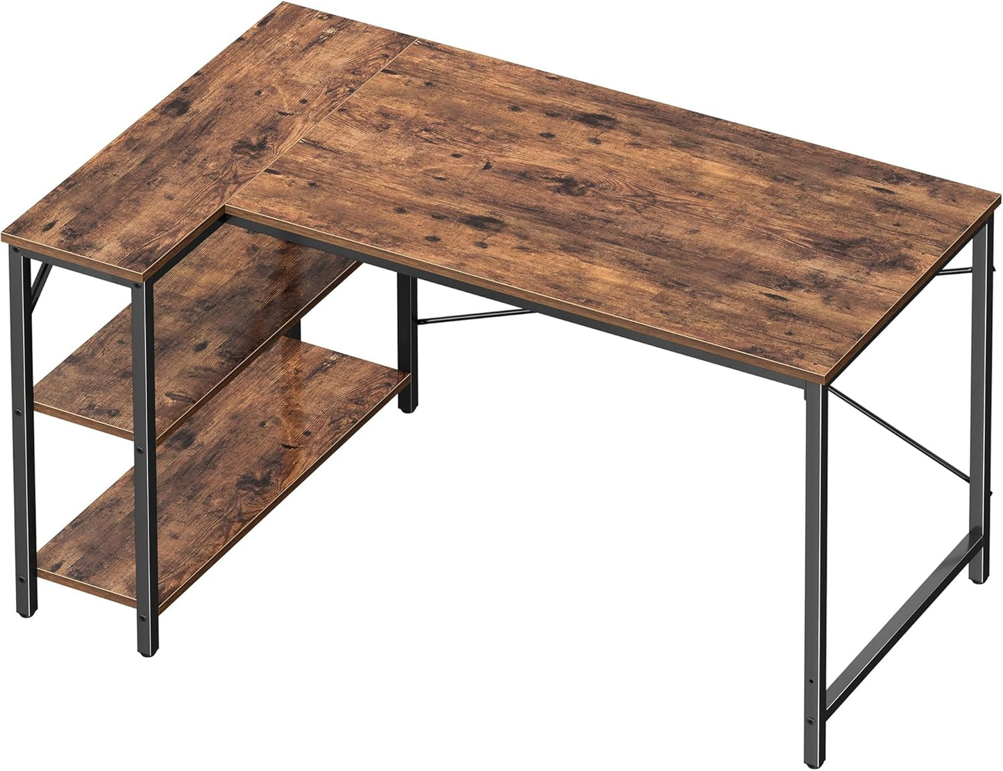 Huuger Gaming Desk with Reversible Shelves