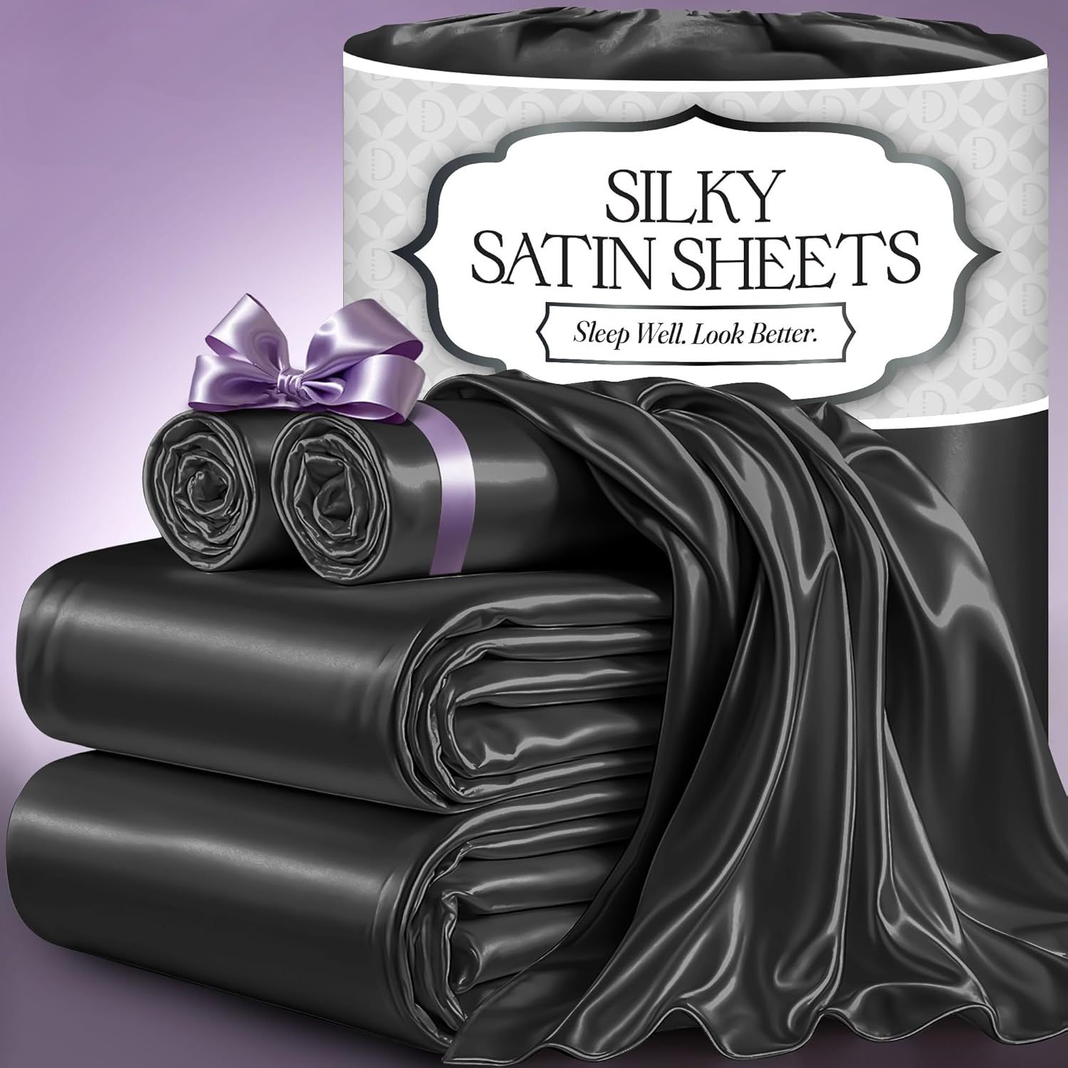Satin Bed Sheets - Luxury Silky Queen Size Bedding Set