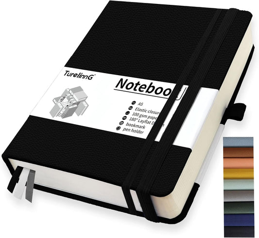TurelinnG A5 Journal Notebook - Thick 100gsm Paper, Durable PU Cover - Ideal for Daily Writing