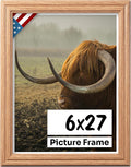 Oak 6x27 Picture Frame.75 in Wide - Handmade Oak Style Frame