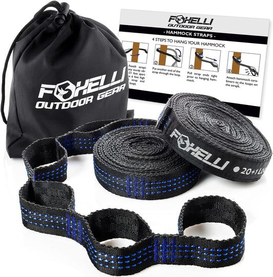 Foxelli XL Hammock Straps - Extra Long 20FT Heavy Duty Suspension System