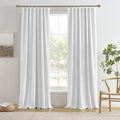 Snow White Window Curtains 120 in Long Blackout Panels - Room