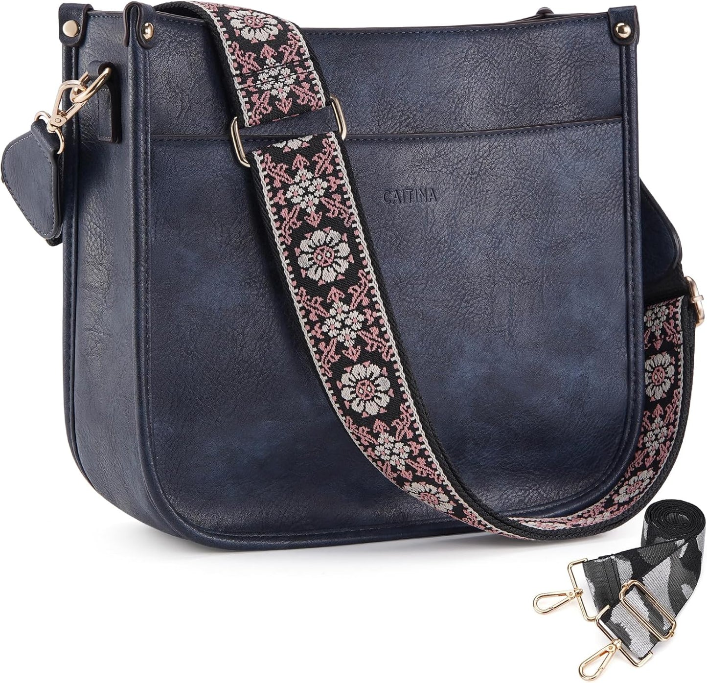Trendy Vegan Leather Crossbody Bag for Women with Adjustable Straps