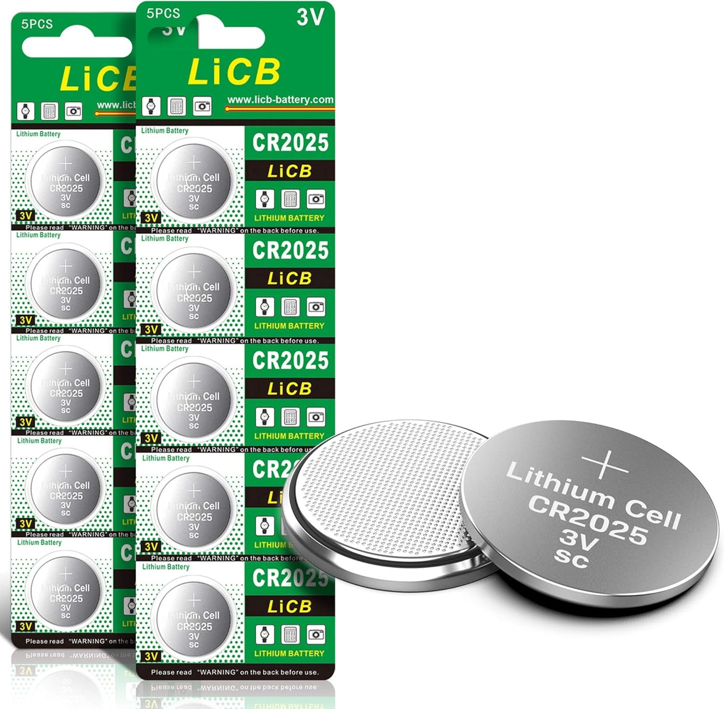 Long-Lasting Power: LiCB CR2025 Battery(10-Pack)