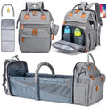 Grey Diaper Bag Backpack with Detachable Changing Station - Large