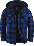 Boys Flannel Sherpa Lined Hooded Jacket - Warm Plaid Coat