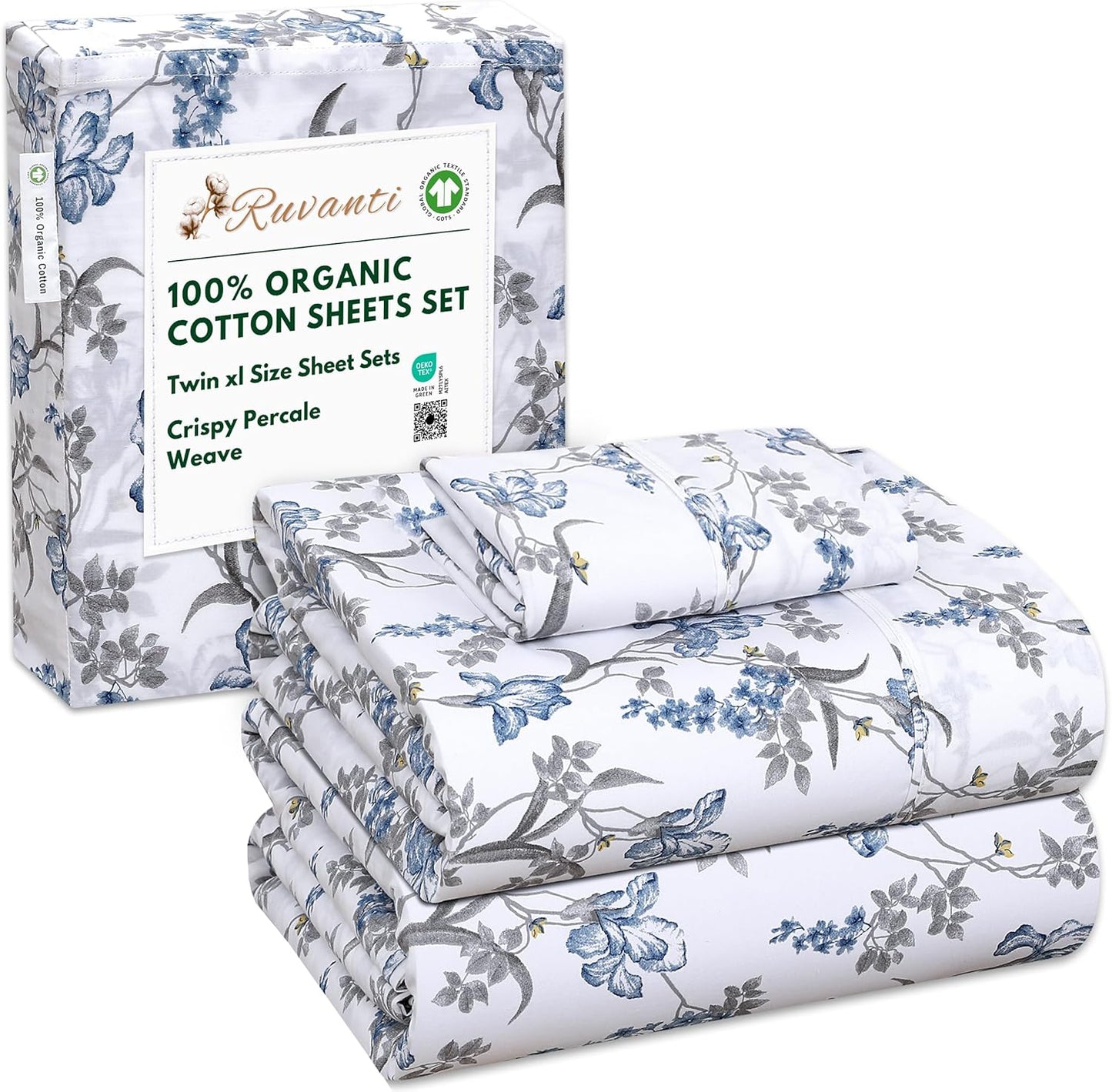 100% Organic Cotton Sheets Twin XL Set for Crisp Comfort