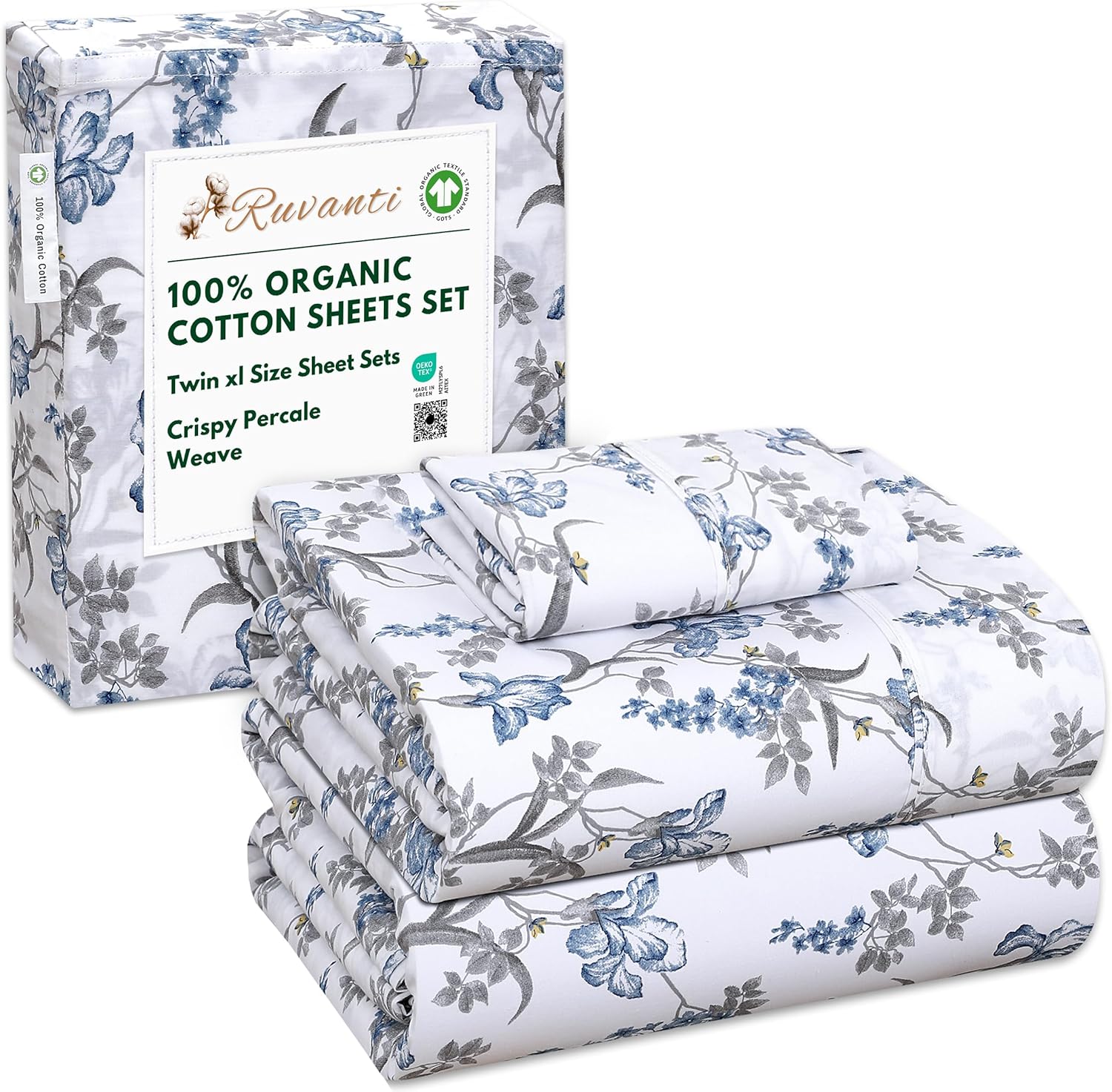 100% Organic Cotton Sheets Twin XL Set for Crisp Comfort
