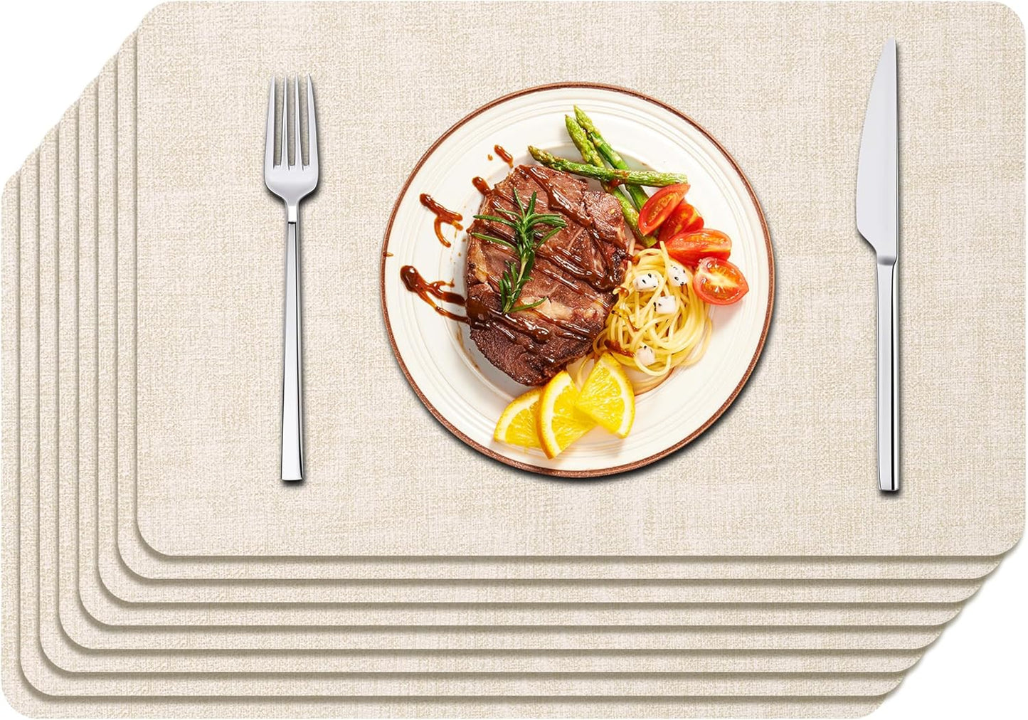 Maxpearl Faux Leather Placemats Set of 8 for Stylish Dining
