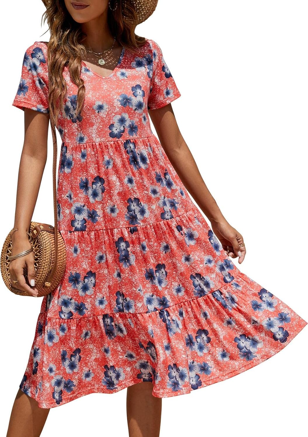 Berydress Women's Casual Summer Tiered Midi Dress for 2025
