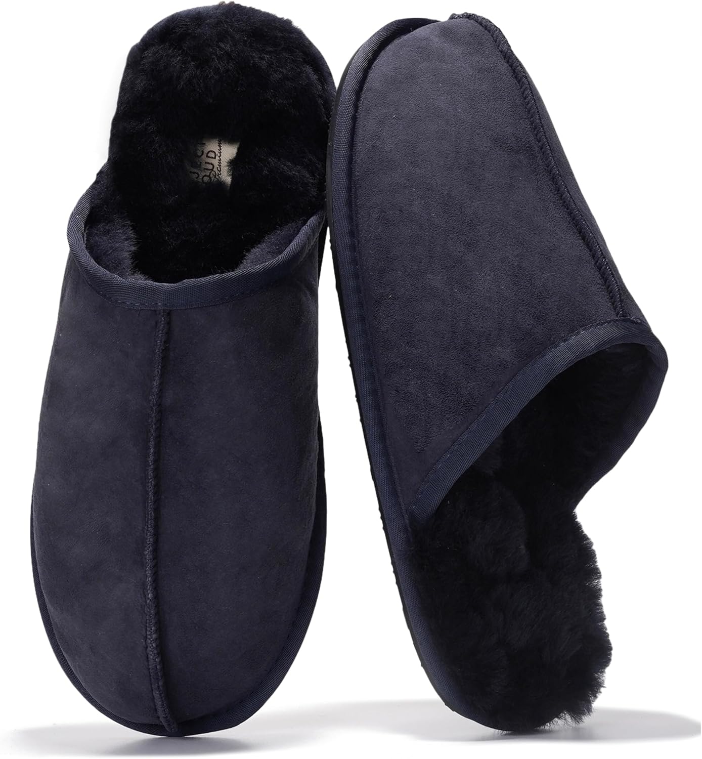 Project Cloud Mens Slippers with Genuine Leather and Shearling