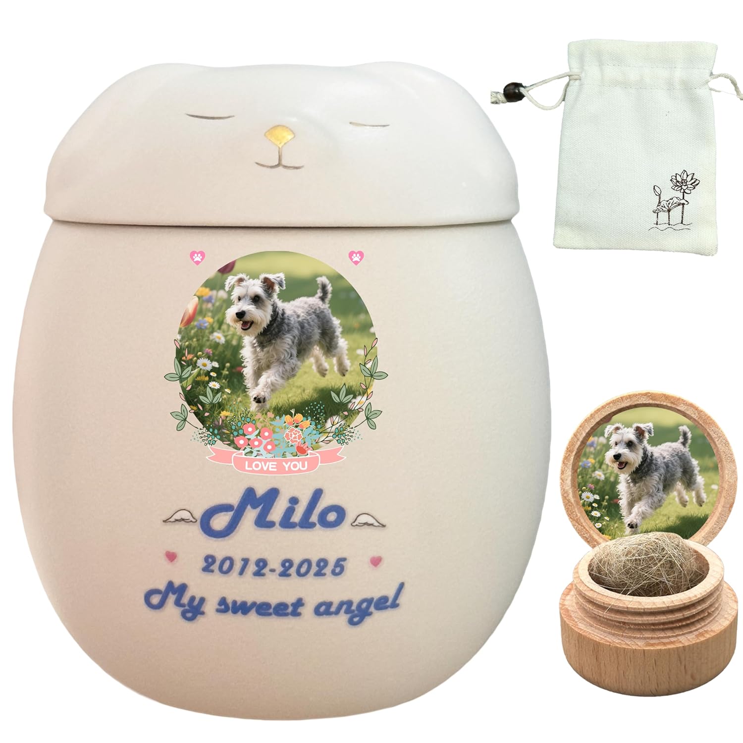 Custom Dog Urn for Pet Ashes - Handmade Ceramic Urn
