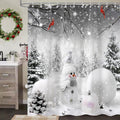 Merry Christmas Winter Shower Curtain 72 x 72 in - Cozy Holiday Bath