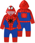 Marvel Spider-Man Boys Cosplay Hooded Coverall for Toddler - Cozy