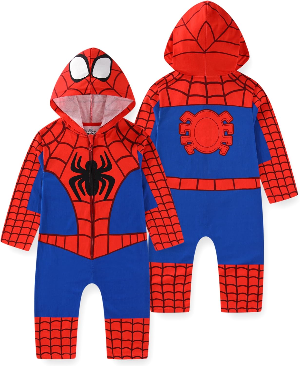 Marvel Spider-Man Boys Cosplay Hooded Coverall for Toddlers