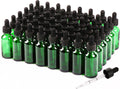 48 Pack 1oz Green Glass Dropper Bottles - Leakproof Travel Ready