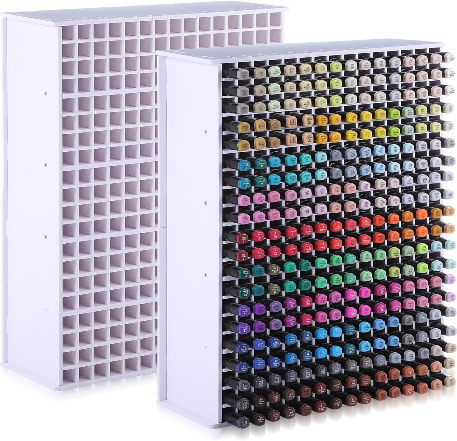 2 Pack Marker Storage Organizer for Desk with Removable Dividers
