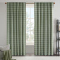 Cabin Plaid Curtain Panel 50x108 Green - Thermal Fleece Single
