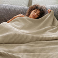 PHF Ultra Soft Waffle Weave Blanket Queen Size 90in x 90in