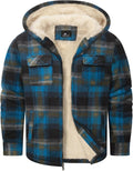 Boys Sherpa Lined Flannel Jacket with Hood - Warm Winter Coat