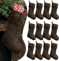 12 Pcs Christmas Stocking 18ft Bulk Thick Plush Fabric Stockings