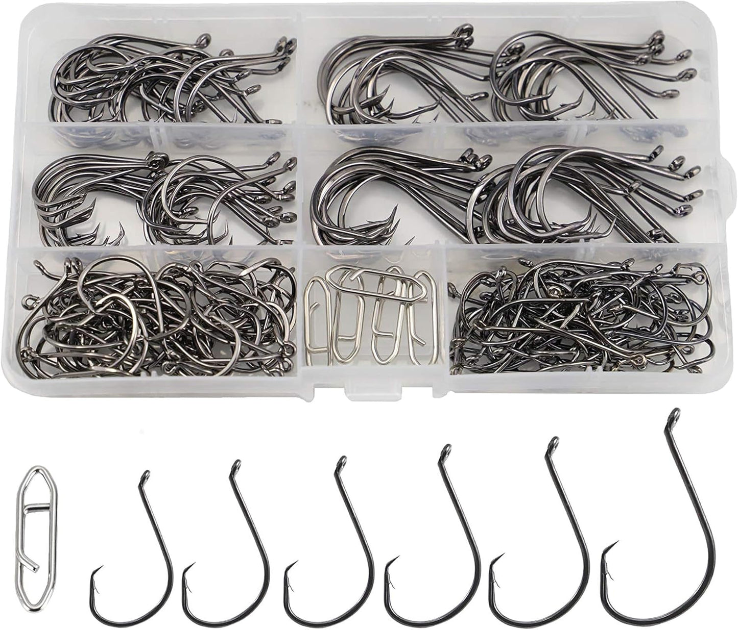 180 Circle & Octopus Fishing Hooks Set with Power Clips