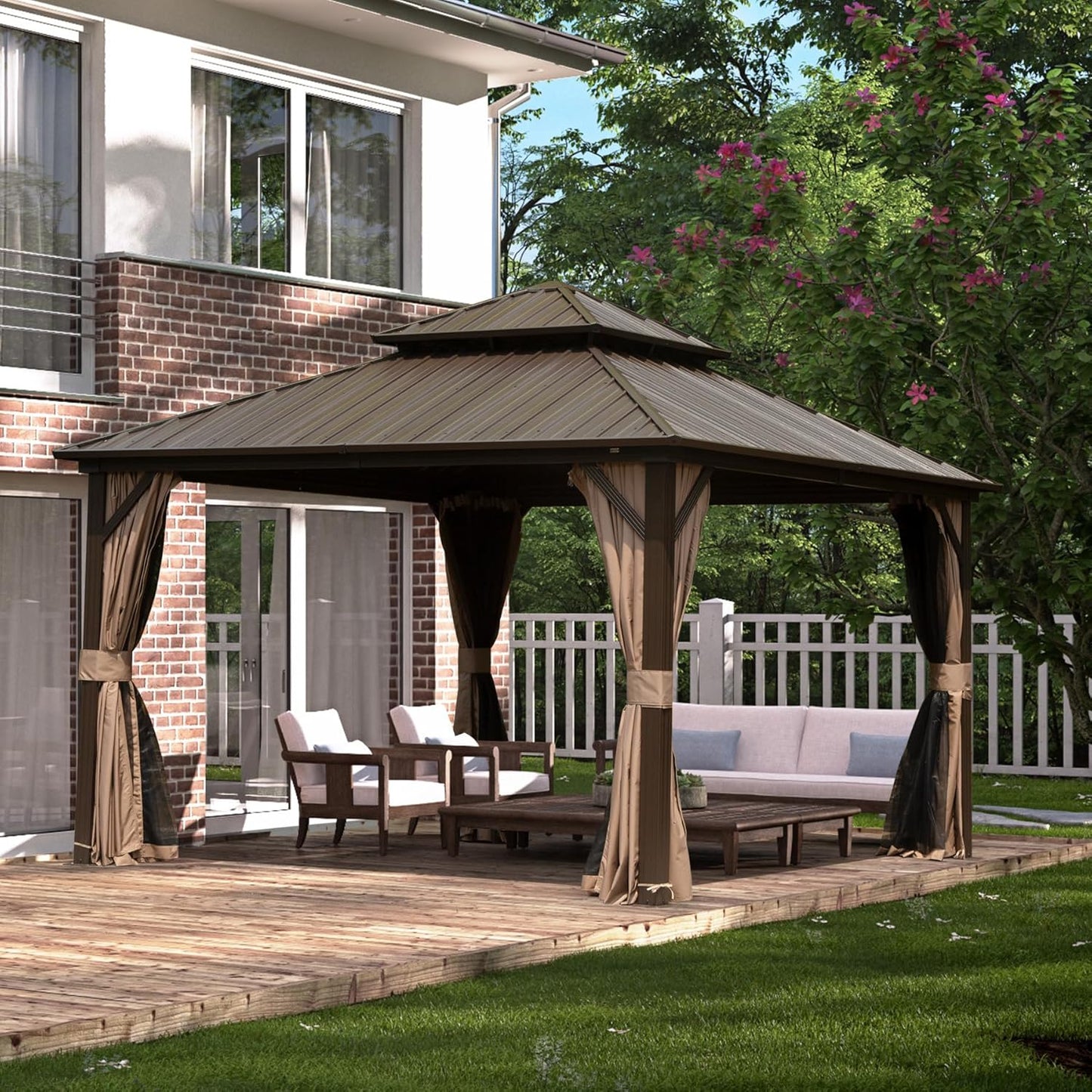 Domi 10ft x 12ft Hardtop Gazebo for Outdoor Dining and Events