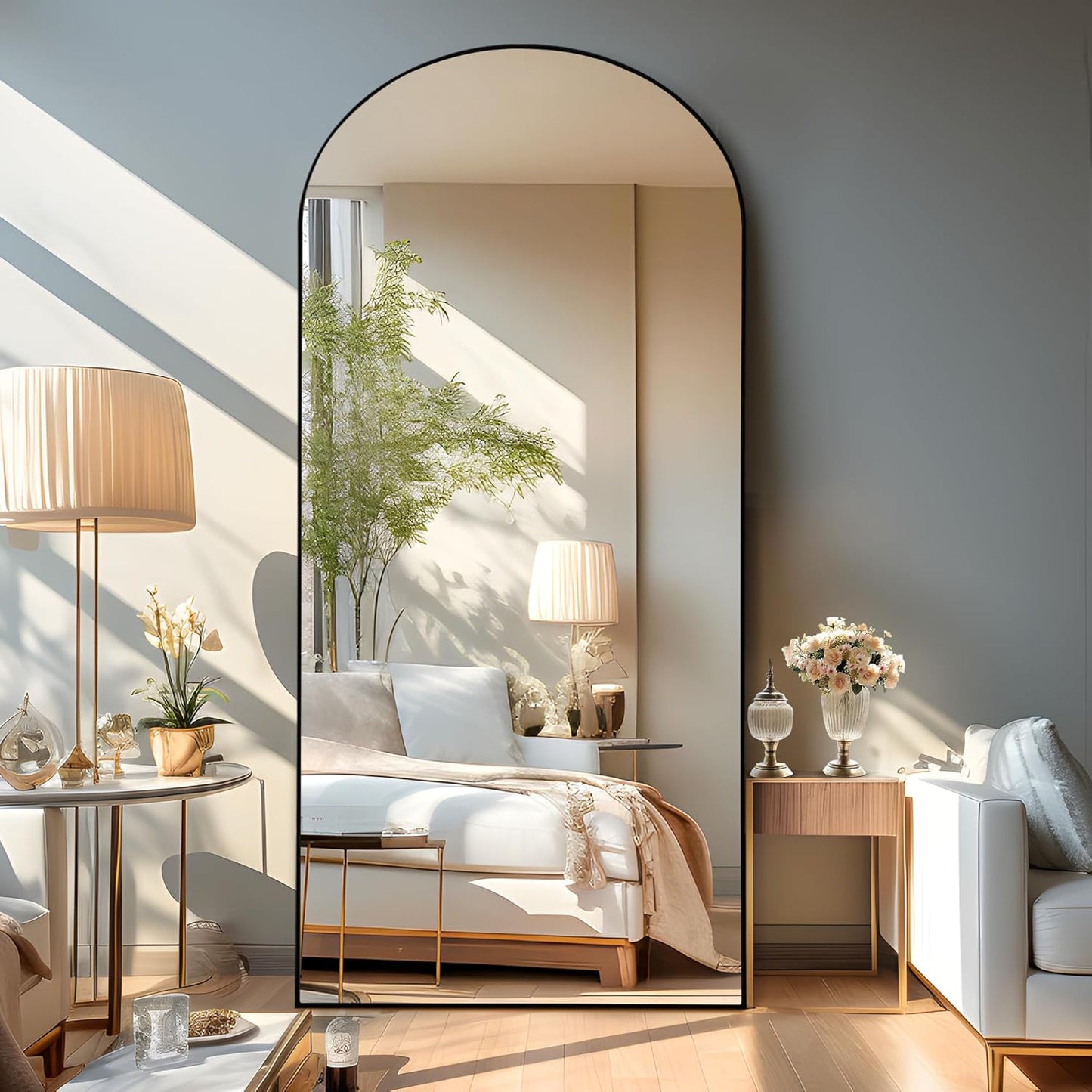 Oversized Full-Body Mirror with Arched Design for Any Room