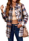 Plaid Jackets for Women Flannel Quilted Shacket Coats Oversized
