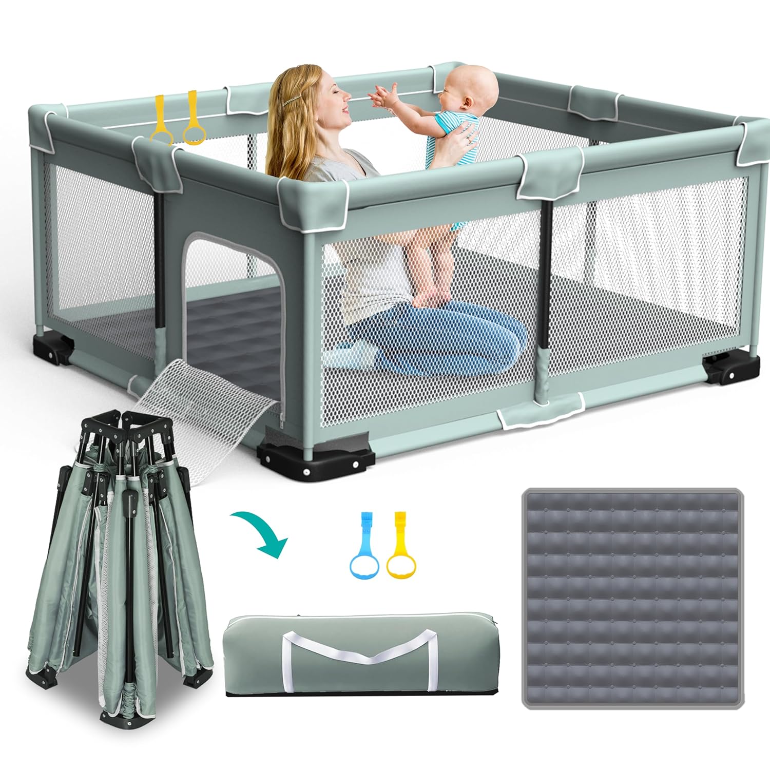 Foldable Playpen for Babies and Toddlers - Portable & Safe