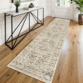 KUTA Hallways Runner Rug 2x8 Beige Brown Vintage Floral - Soft