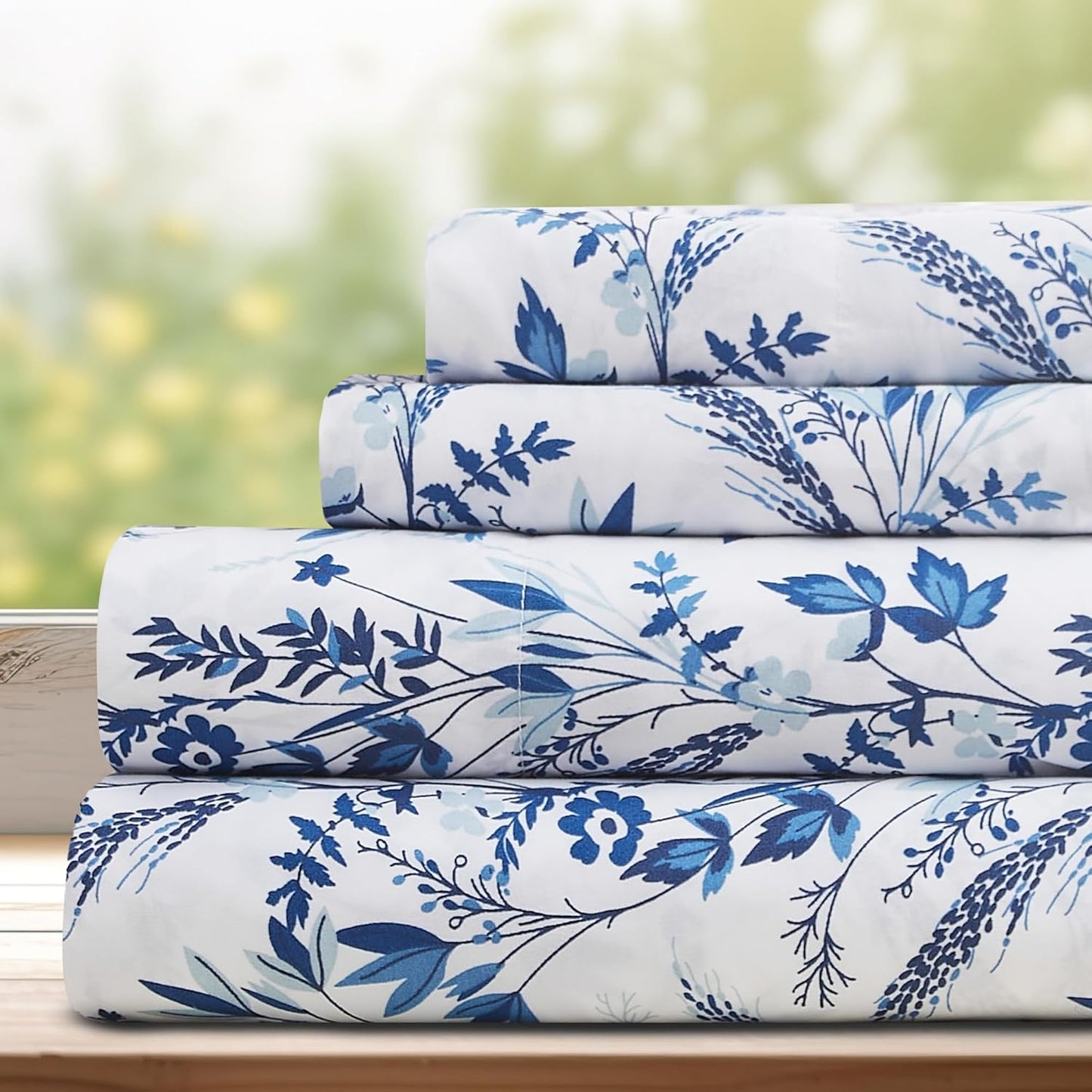 DREAMCARE Queen Size Sheets - Chic Floral Elegance for Comfort