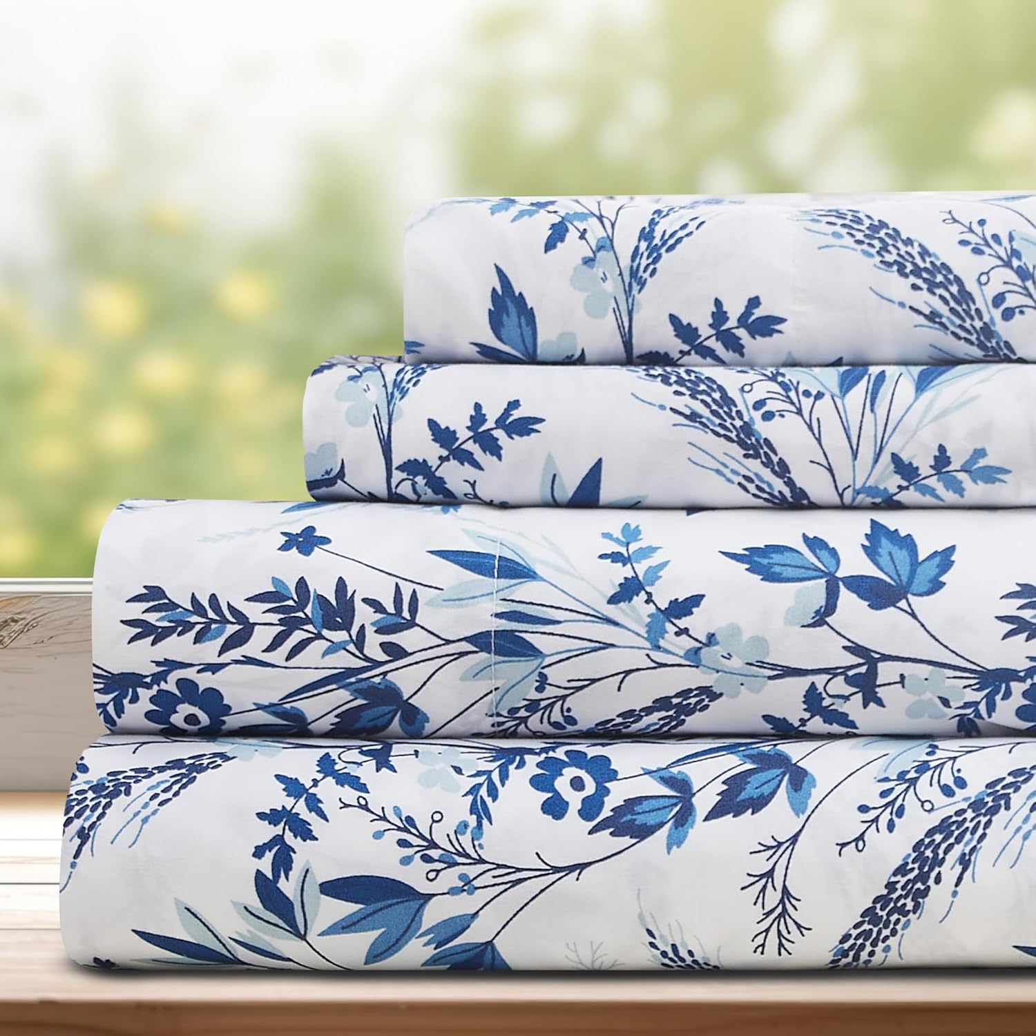 DREAMCARE Queen Size Sheets - Chic Floral Elegance for Comfort
