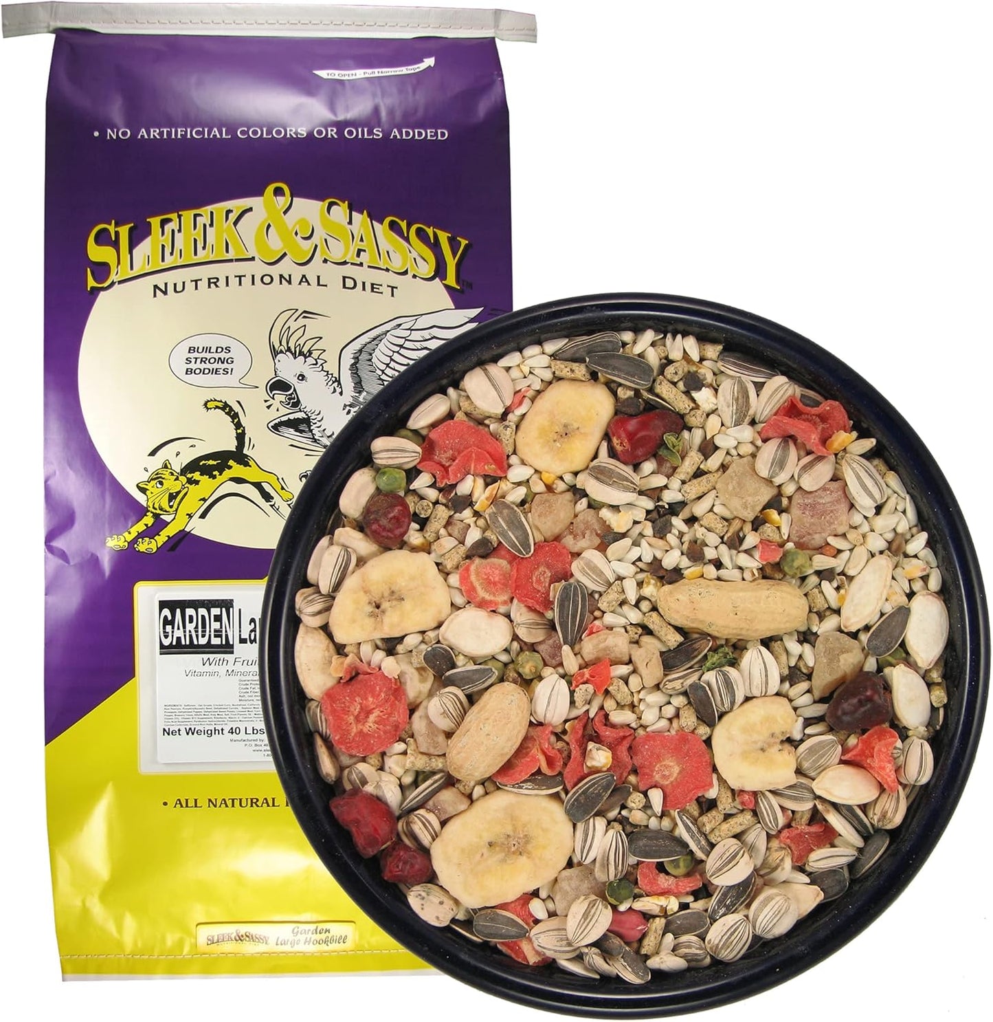 SLEEK & SASSY Garden Large Hookbill Parrot Food for Birds