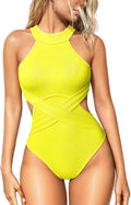 One Piece Tummy Control Swimsuit - High Waisted Wrap Tie Back