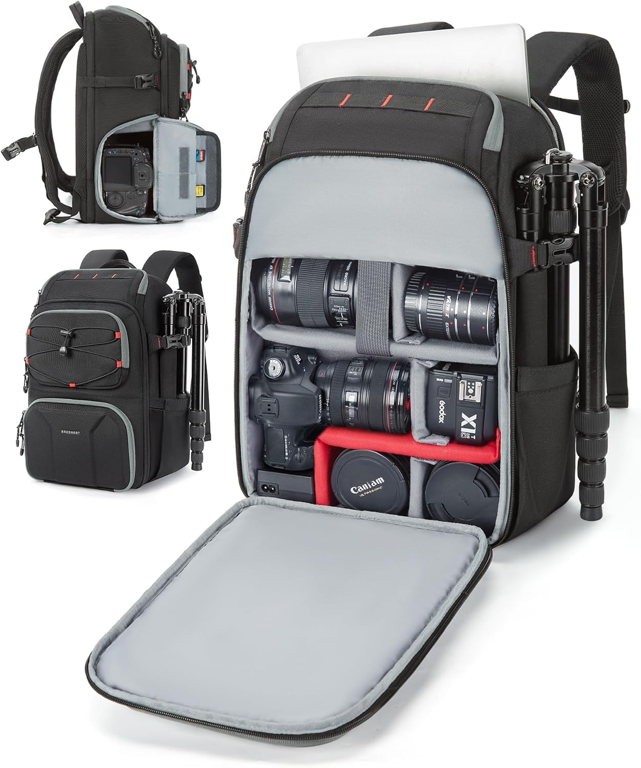BAGSMART Camera Backpack - Protects Gear & Laptop