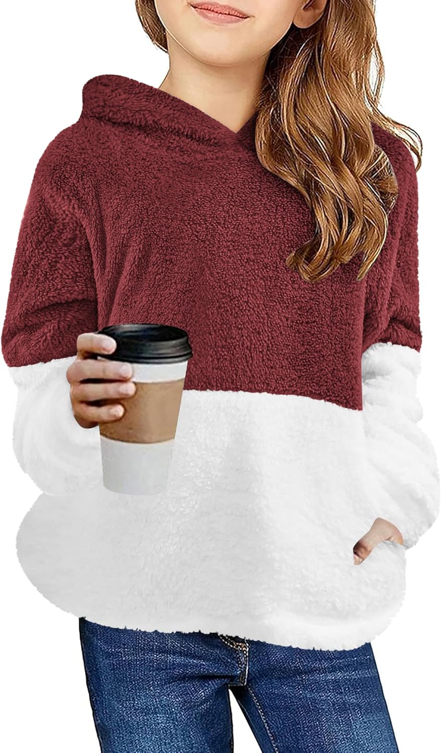 Arshiner Girls Fuzzy Fleece Hoodies for Cozy Casual Wear