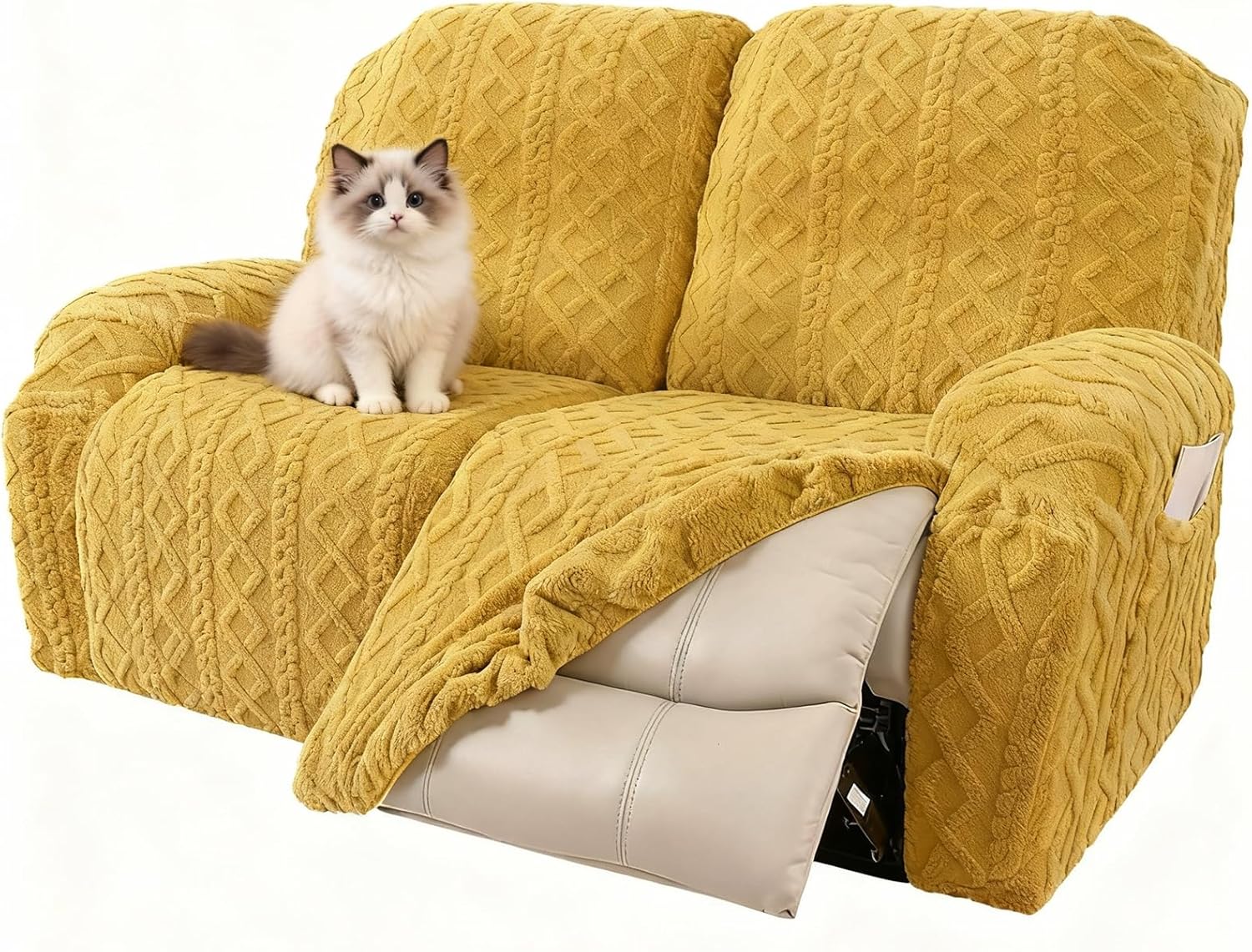 JOKIVTOU Loveseat Recliner Covers for 2 Seaters, Soft & Durable