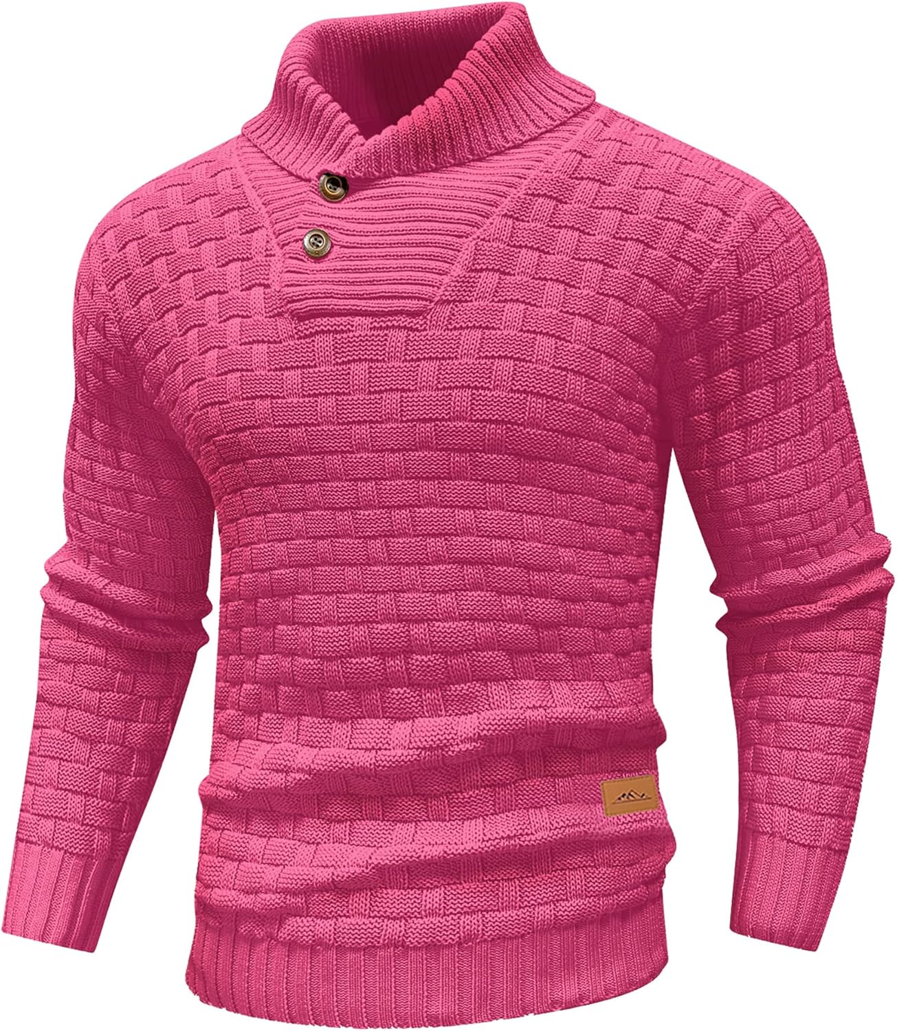 Mens Casual Pullover Turtleneck Cable Knit Sweater for Fall