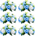NUPTIO 6 Pack 15-Head Fake Flower Ball Bouquets - Wedding Centerpieces