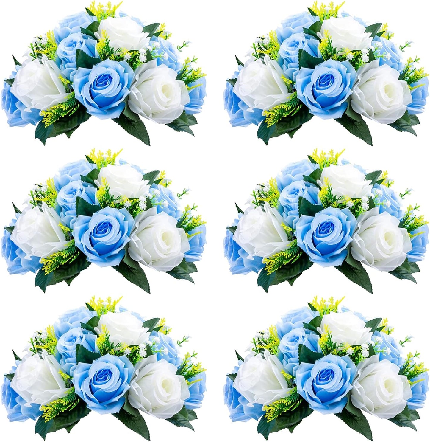 NUPTIO 6 Pcs Fake Flower Ball Arrangement for Home Decor