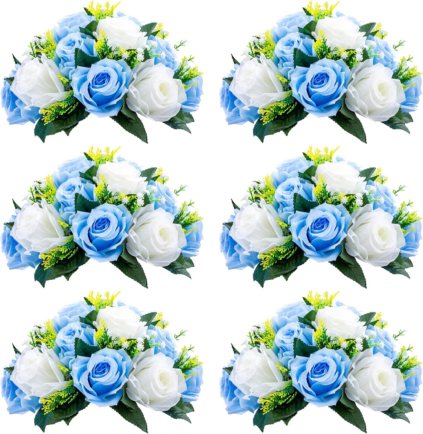 NUPTIO 6 Pcs Fake Flower Ball Arrangement for Home Decor