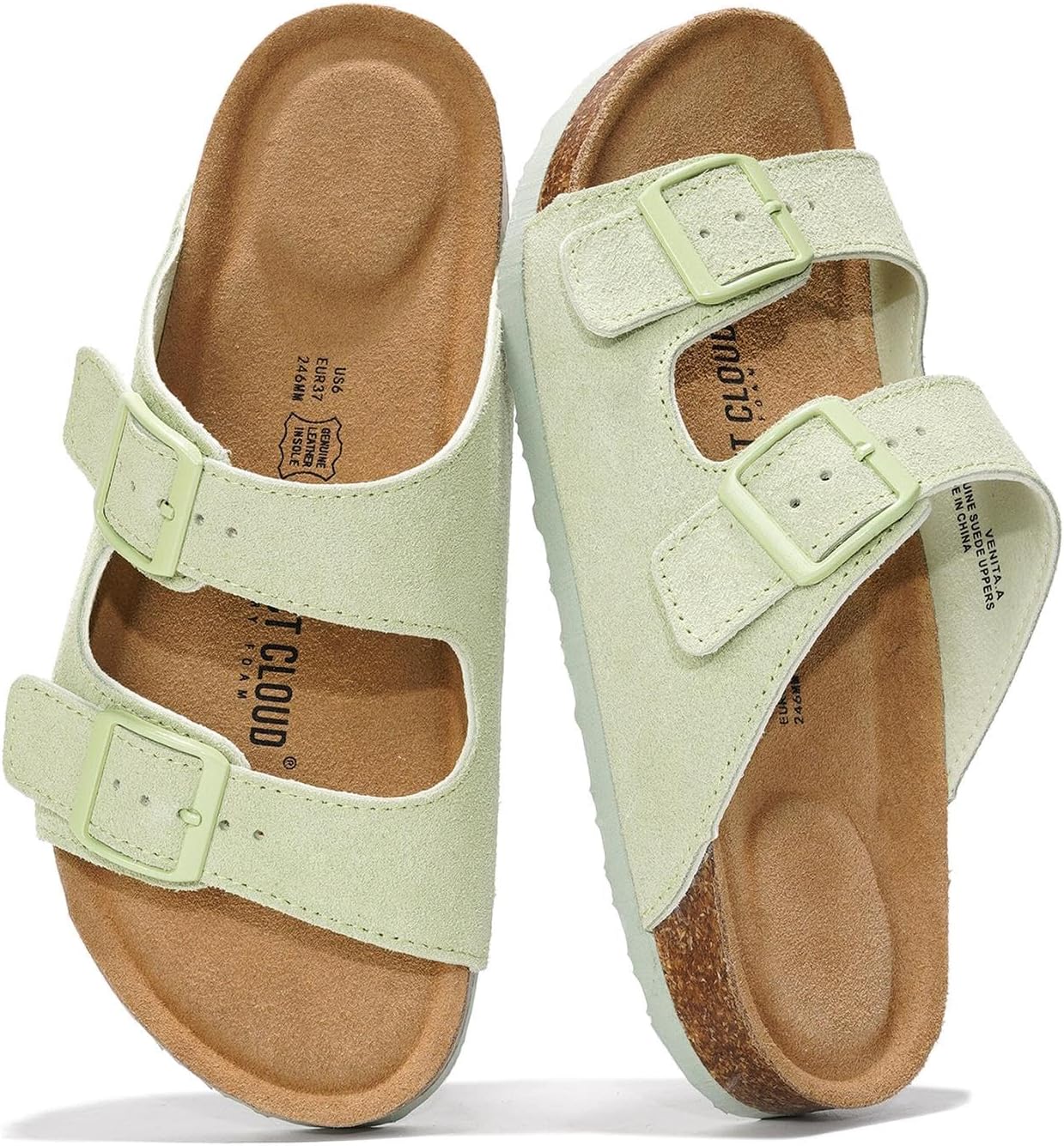 Project Cloud Genuine Leather Flat Sandals for Women 2025
