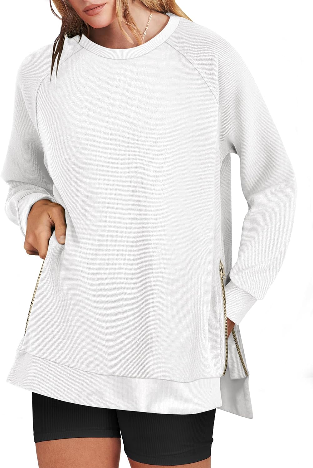 Oversized Sweatshirts for Women with Stylish Side Zipper
