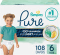 Pampers Pure Protection Baby Diapers Size 6 - Soft, Leak-Resistant